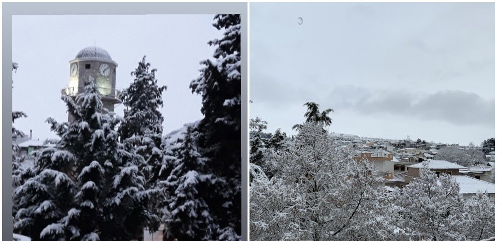 Στα λευκά ο Δήμος - Ισχυρές χιονοπτώσεις στα ορεινά 
