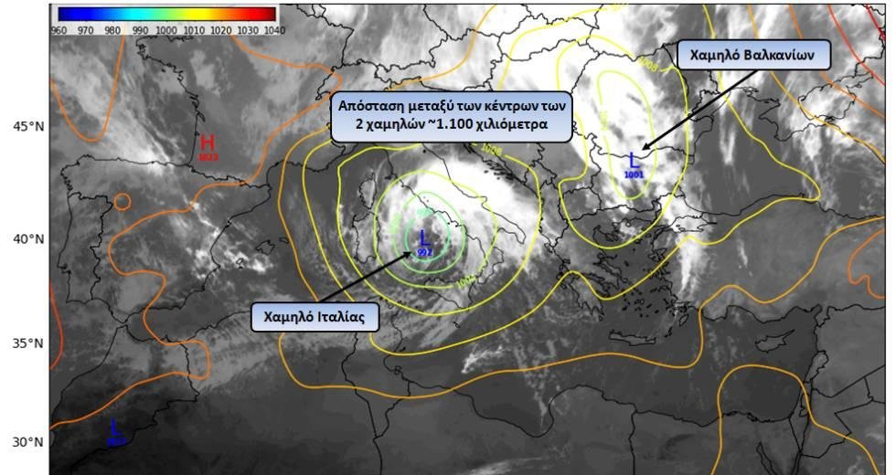 Δύο διαδοχικά βαρομετρικά χαμηλά φέρνουν σποραδικές καταιγίδες και χιόνια