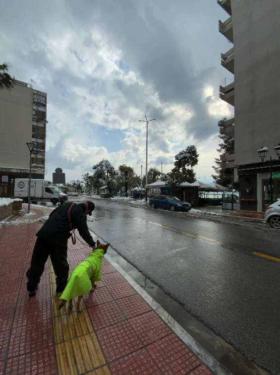 Βόλτα στον χιονισμένο Βόλο