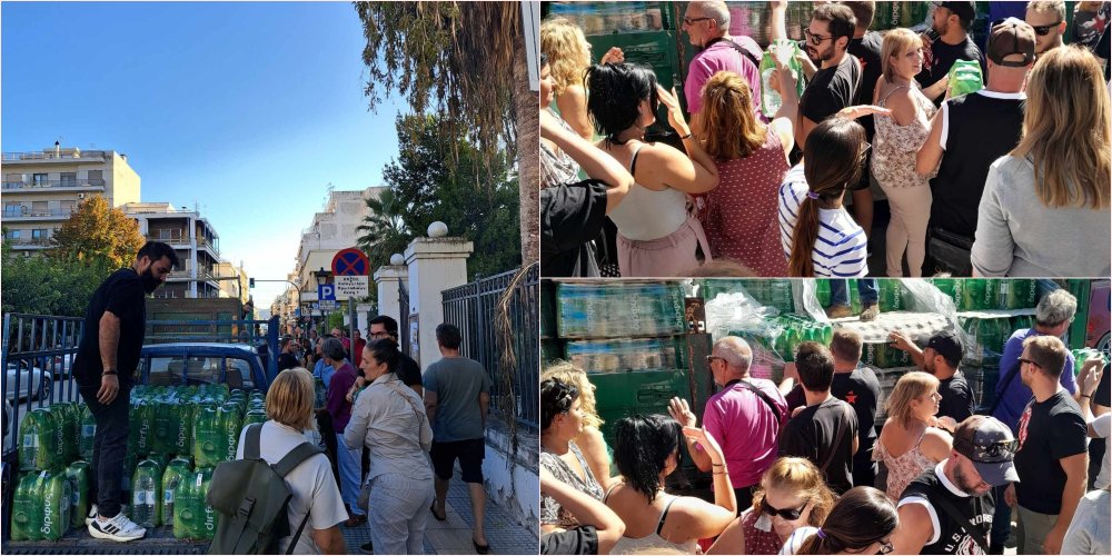 Διανομή εμφιαλωμένου νερού στον Βόλο από την Πρωτοβουλία Αλληλεγγύης Μαγνησίας