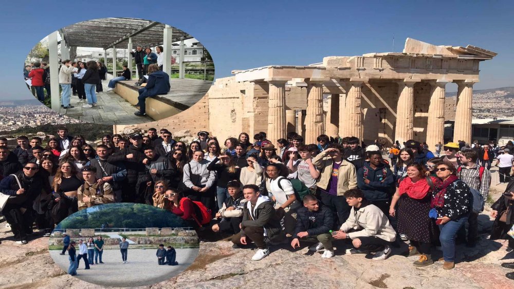 Γάλλοι μαθητές σε Βελεστίνο και Ελλάδα με φόντο την Αρχαία Ελλάδα 