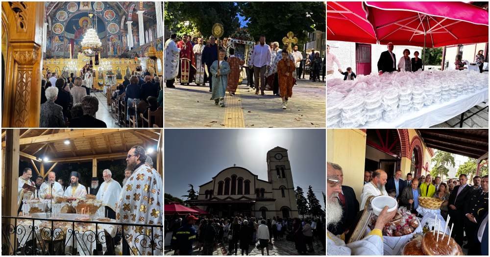 Πλήθος πιστών στους εορτασμούς των Αγίων Κωνσταντίνου και Ελένης