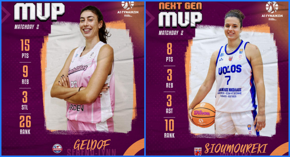 MVP Next Gen στην Α1 Γυναικών η Βασιλική Σιουμουρέκη