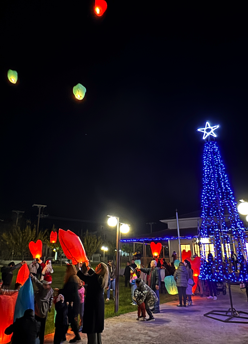 Εικόνες από την φωταγώγηση του χριστουγεννιάτικου δέντρου στο Αερινό