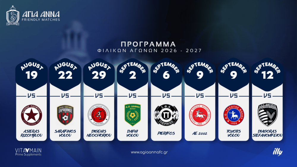 Με Αστέρα και Διαγόρα τα φιλικά της Αγίας Άννας