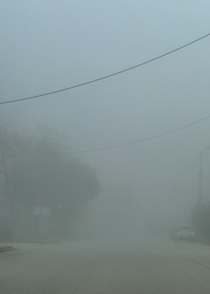 Ομιχλώδες τοπίο από το πρωί στο Βελεστίνο