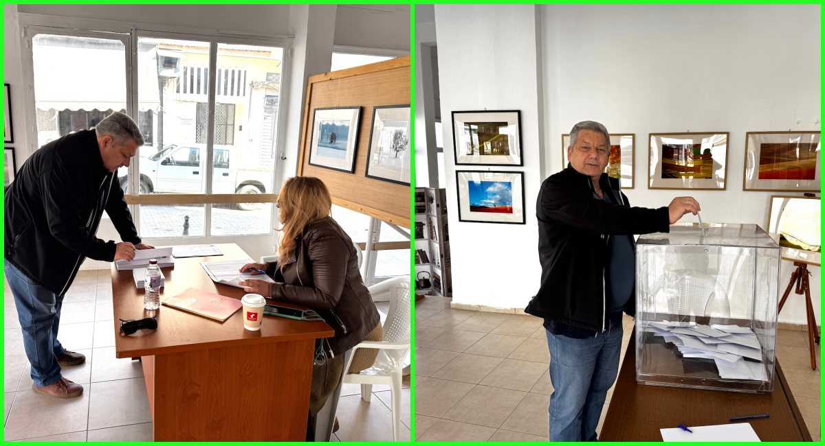 Ο υποψήφιος σύνεδρος Αντώνης Ντόβας ρίχνει την ψήφο στην κάλπη