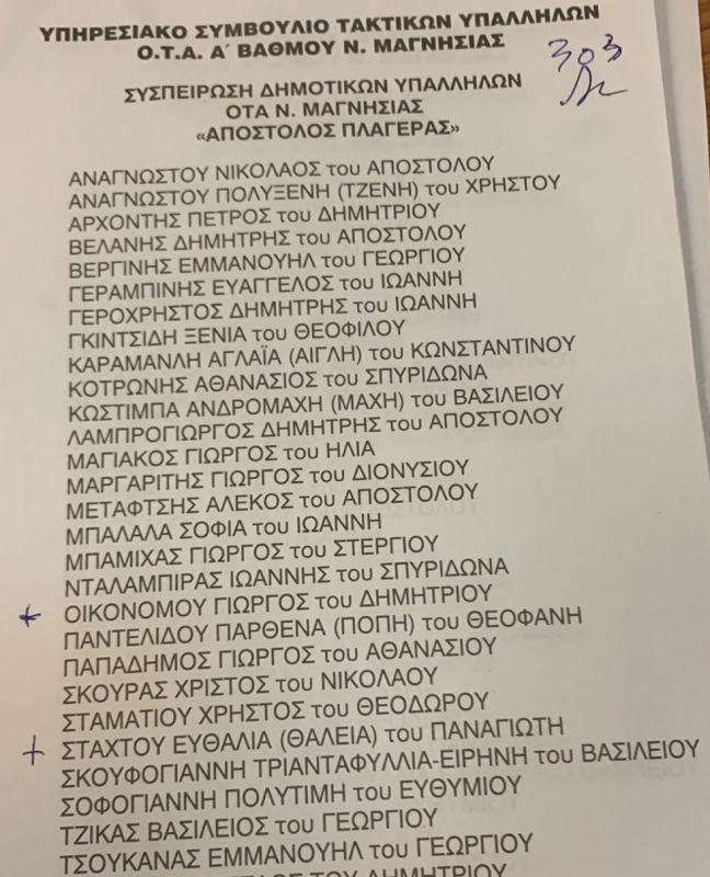 Ένα από τα ψηφοδέλτια του 2018 της «Πλαγεράς-Συνδικαλιστική Ανατροπή» που έπεσαν στην κάλπη φέτος